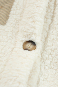 KaleaBoutique Stylish Contrast Flap Pocket Single Breasted Teddy Coat