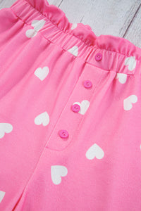KaleaBoutique Comfortable Valentine Heart Print Long Sleeve Tee and Shorts Lounge Set - KaleaBoutique.com