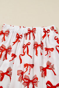 KaleaBoutique Stylish Christmas Bow Print Long 2pcs Pajama Set - KaleaBoutique.com