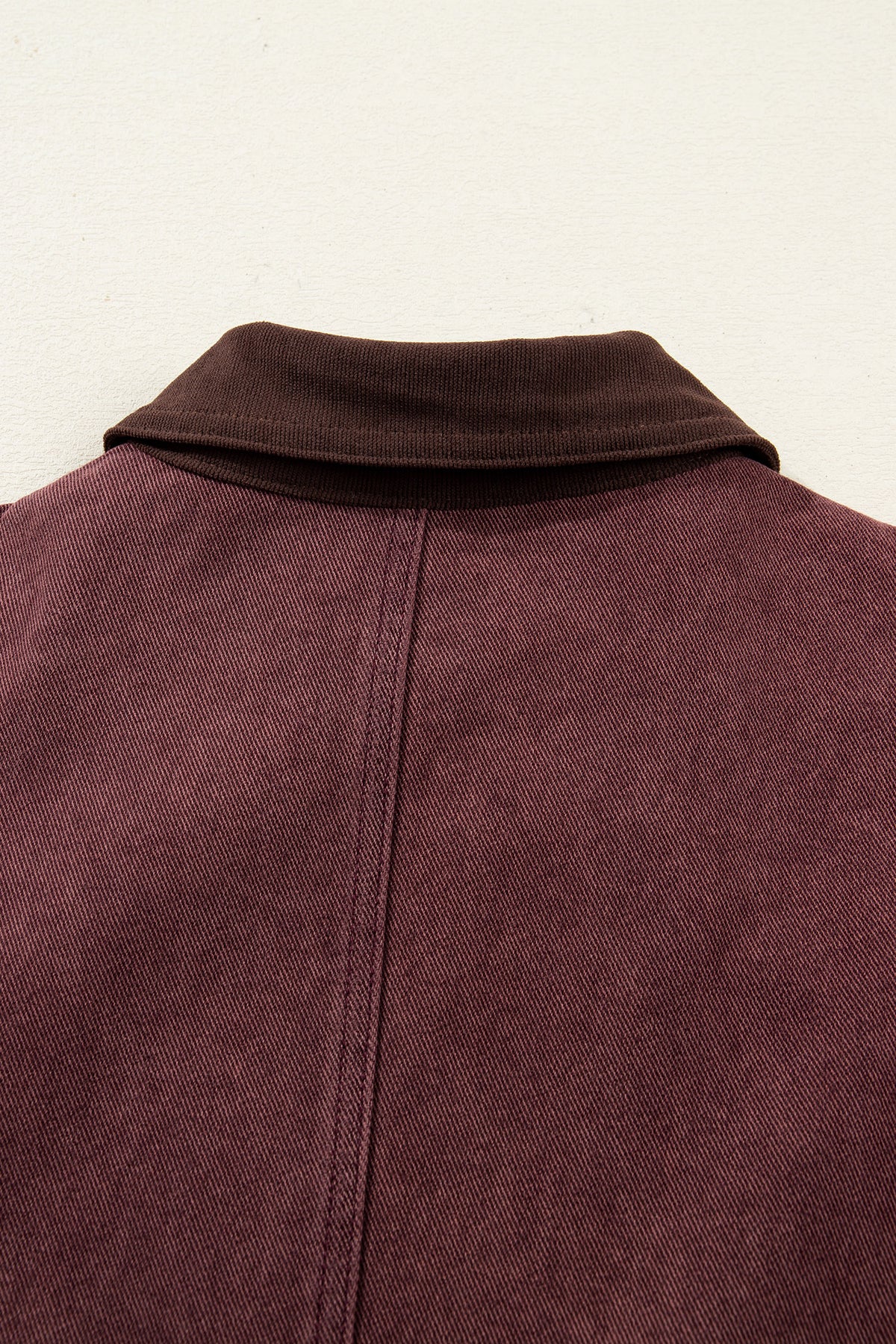 Corduroy Collar Zipped Front Denim Jacket - KaleaBoutique.com