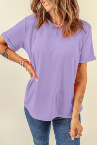 KaleaBoutique Casual Plain Crew Neck Tee - KaleaBoutique.com
