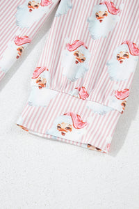 KaleaBoutique Comfortable Santa Claus Striped Print Loose Fit Two Piece Lounge Set - KaleaBoutique.com