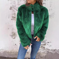 KaleaBoutique Women's Faux-Fur Stand-Collar Zip Jacket - KaleaBoutique.com