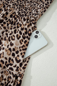 KaleaBoutique Stylish Ruffled Straps Smocked Tiered Leopard Maxi Dress - KaleaBoutique.com
