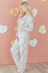KaleaBoutique Stylish Pride Heart Print Valentines Long 2pcs Pajama Set - KaleaBoutique.com