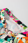 KaleaBoutique Floral Print Bubble Sleeve V Neck Ruffled Blouse - KaleaBoutique.com