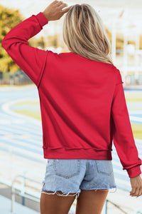 Oversize Drop Shoulder Reversible Mock Neck Sweatshirt - KaleaBoutique.com