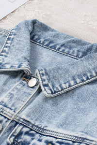 KaleaBoutieque Chic Lapel Distressed Raw Hem Buttons Denim Jacket - KaleaBoutique.com