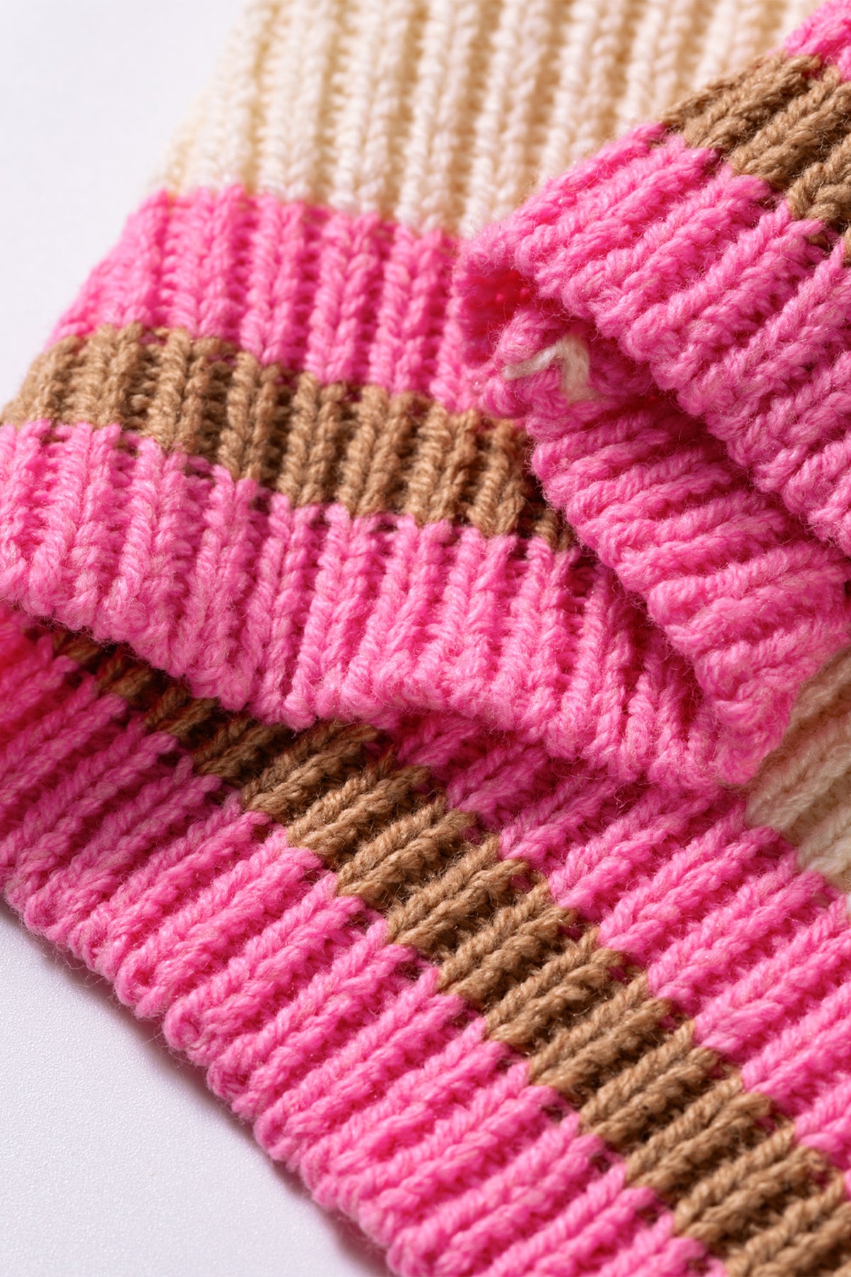 Striped Colorblock Texture Drop Shoulder Sweater - KaleaBoutique.com