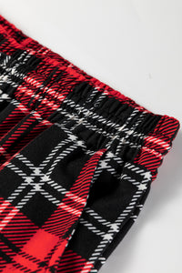 KaleaBoutique Stylish Festive Plaid Print Round Neck Long Sleeve and Pants 2 Piece Lounge Set - KaleaBoutique.com
