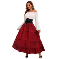 Womens Medieval Costume Vintage Court Long Dress - KaleaBoutique.com