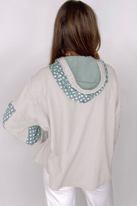 KaleaBoutique Floral Patchwork Star Pattern Drawstring Hoodie - KaleaBoutique.com