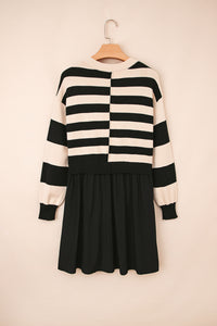 KaleaBoutique Stylish Two in One Knitted Top High Waist Splicing Hem Sweater Dress - KaleaBoutique.com