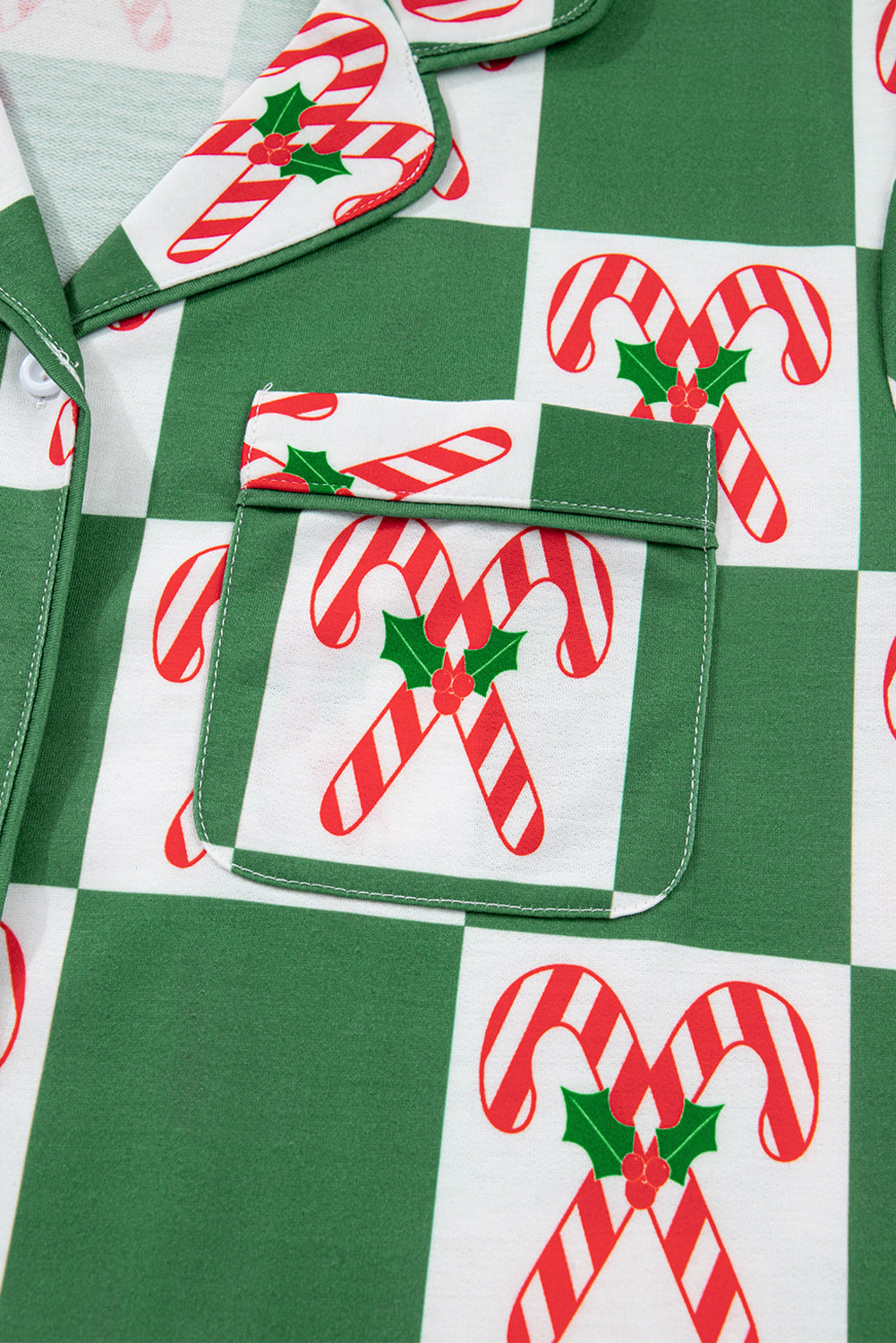KaleaBoutique Stylish Holly Jolly Checkered Pattern 2pcs Long Pajama Set - KaleaBoutique.com