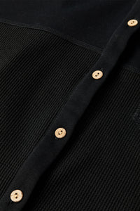 Waffle Knit Patchwork Exposed Seam Loose Shacket - KaleaBoutique.com