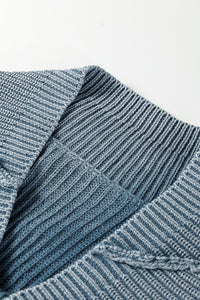 KaleaBoutique Stylish Mineral Wash Exposed Seam Patchwork Knit Open Sweater Cardigan - KaleaBoutique.com