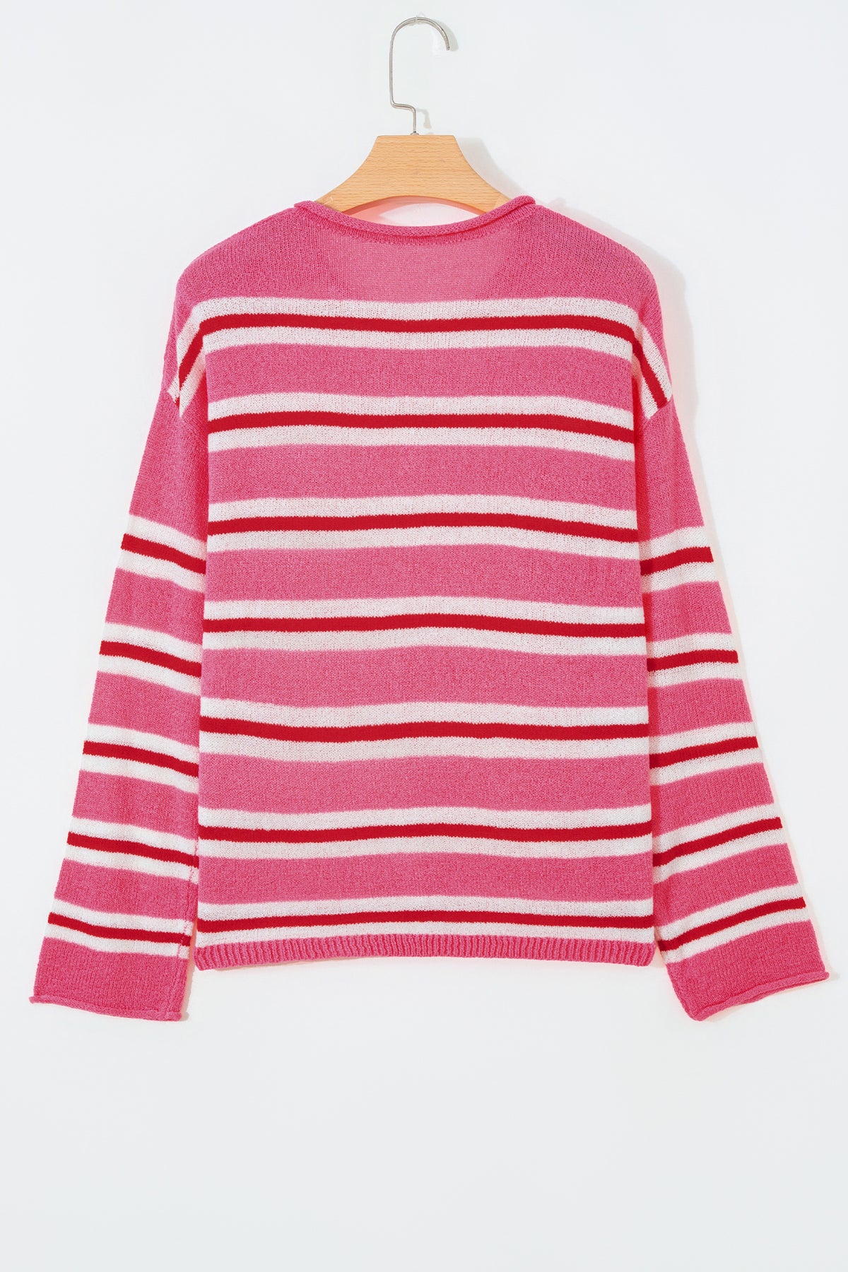 KaleaBoutique Comfortable Striped Drop Shoulder Button Cardigan - KaleaBoutique.com