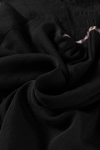 Collared V Neck Smocked Detail Contrast Leopard Trim Bracelet Sleeve Long Dress - KaleaBoutique.com