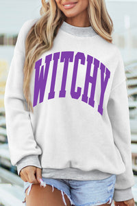Light Grey Reversible Halloween Slogan Sweatshirt - KaleaBoutique.com