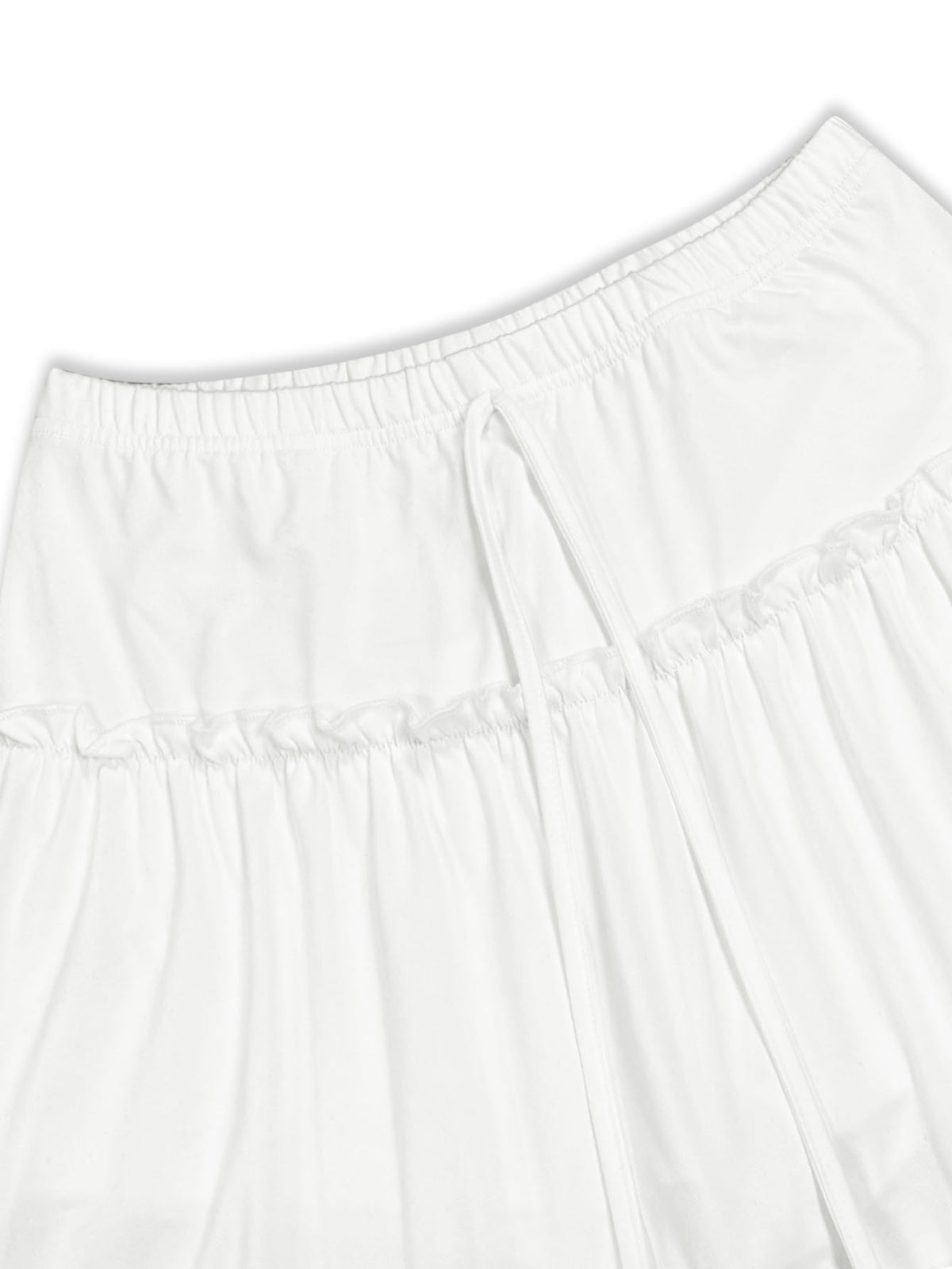Women's Drawstring Elastic-Waist Tiered Midi Skirt