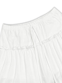 Women's Drawstring Elastic-Waist Tiered Midi Skirt
