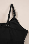 KaleaBoutique Beaded Spaghetti Straps Ruched Overlapped Colorblock One Piece Swimsuit - KaleaBoutique.com