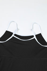 KaleaBoutique Sporty Ribbed Spaghetti Straps One Piece Swimdress - KaleaBoutique.com