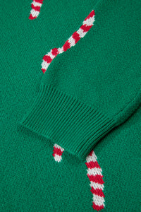 Christmas Candy Cane Holiday Drop Shoulder Sweater - KaleaBoutique.com