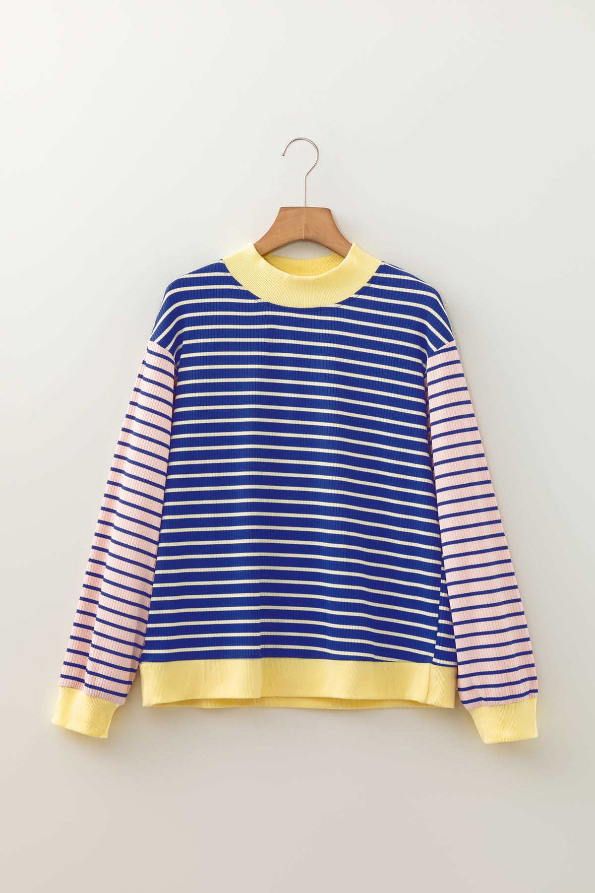 KaleaBoutique Stylish Contrast Long Sleeve Crew Neck Pullover Top - KaleaBoutique.com