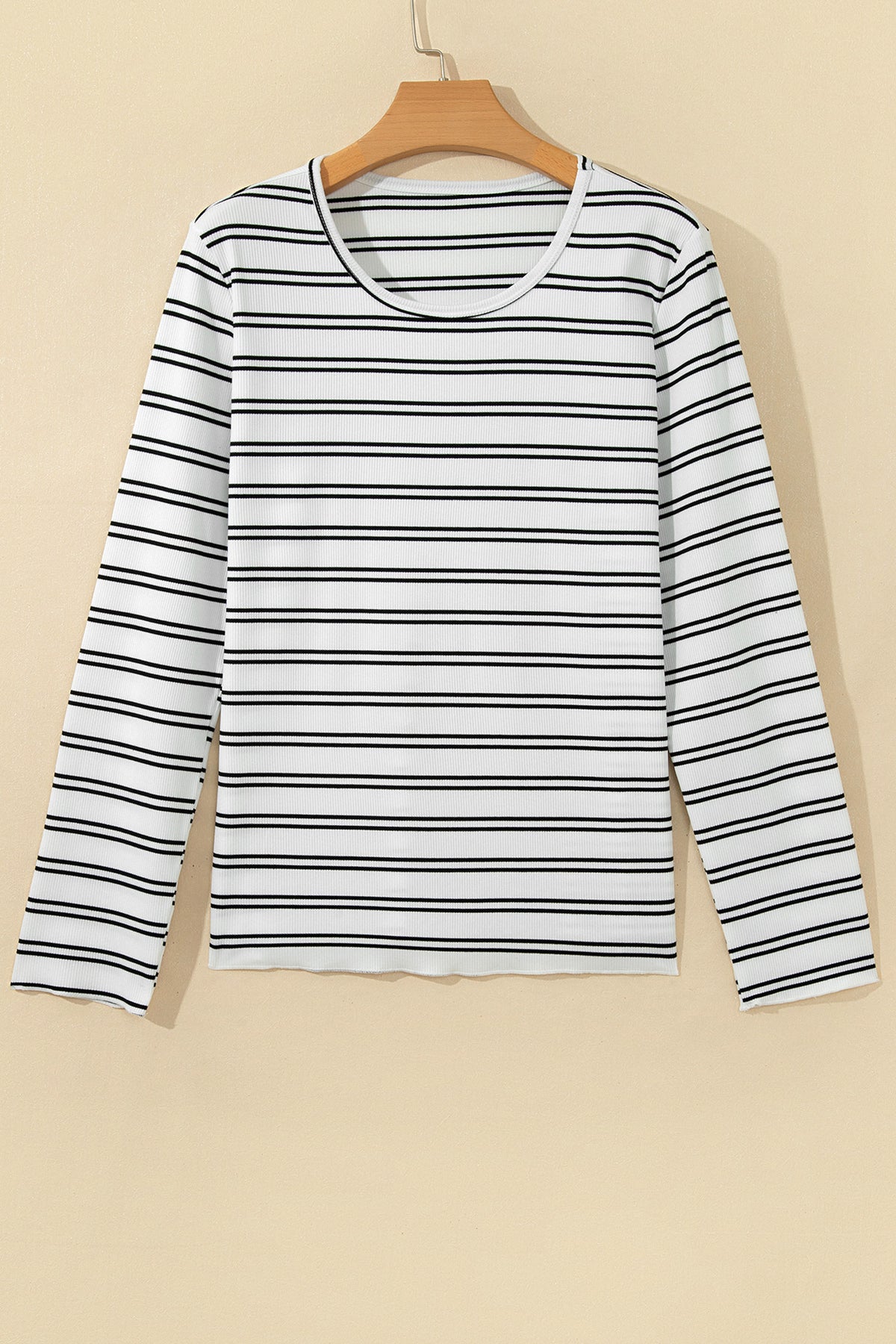 KaleaBoutique Comfortable Ribbed Knit Round Neck Long Sleeve Top - KaleaBoutique.com