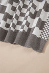 KaleaBoutique Checkered Print Drop Shoulder Round Neck Sweater - KaleaBoutique.com