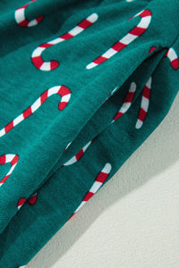 KaleaBoutique Stylish Christmas Candy Cane Printed Top and Pants Lounge Set - KaleaBoutique.com
