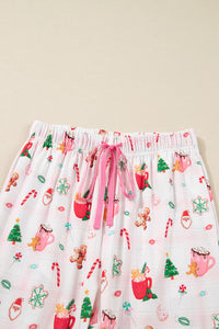 KaleaBoutique Stylish Christmas Spirit Cute Holiday Print Short Sleeve Shirt and Pants 2pcs Pajama Set - KaleaBoutique.com