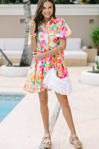 KaleaBoutique Floral Puff Sleeve Collar Buttoned Babydoll Dress - KaleaBoutique.com