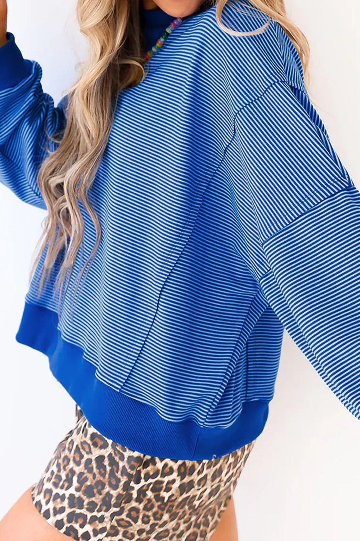 KaleaBoutique Stylish Beautiful Ribbed Cuffs Hem Long Sleeve Pullover Top - KaleaBoutique.com