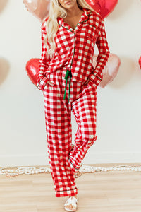 KaleaBoutique Stylish Christmas Plaid Print Shirt and Pants Pajama Set - KaleaBoutique.com