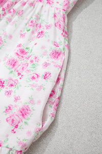 KaleaBoutique Stylish Floral Print Square Neck Ribbon Knot Back Cute Mini Dress - KaleaBoutique.com