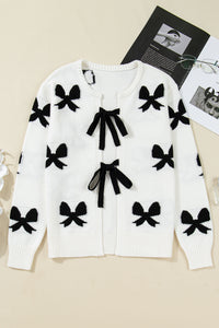 KaleaBoutique Comfortable Lace-up Bow Pattern Sweater Cardigan - KaleaBoutique.com