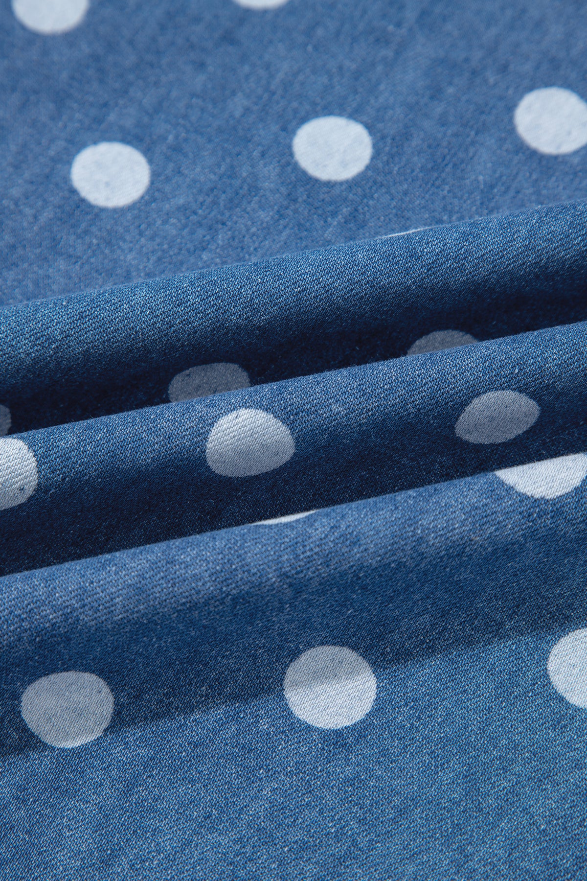 Polka Dot Long Sleeve Collar Shift Tunic Denim Jacket - KaleaBoutique.com