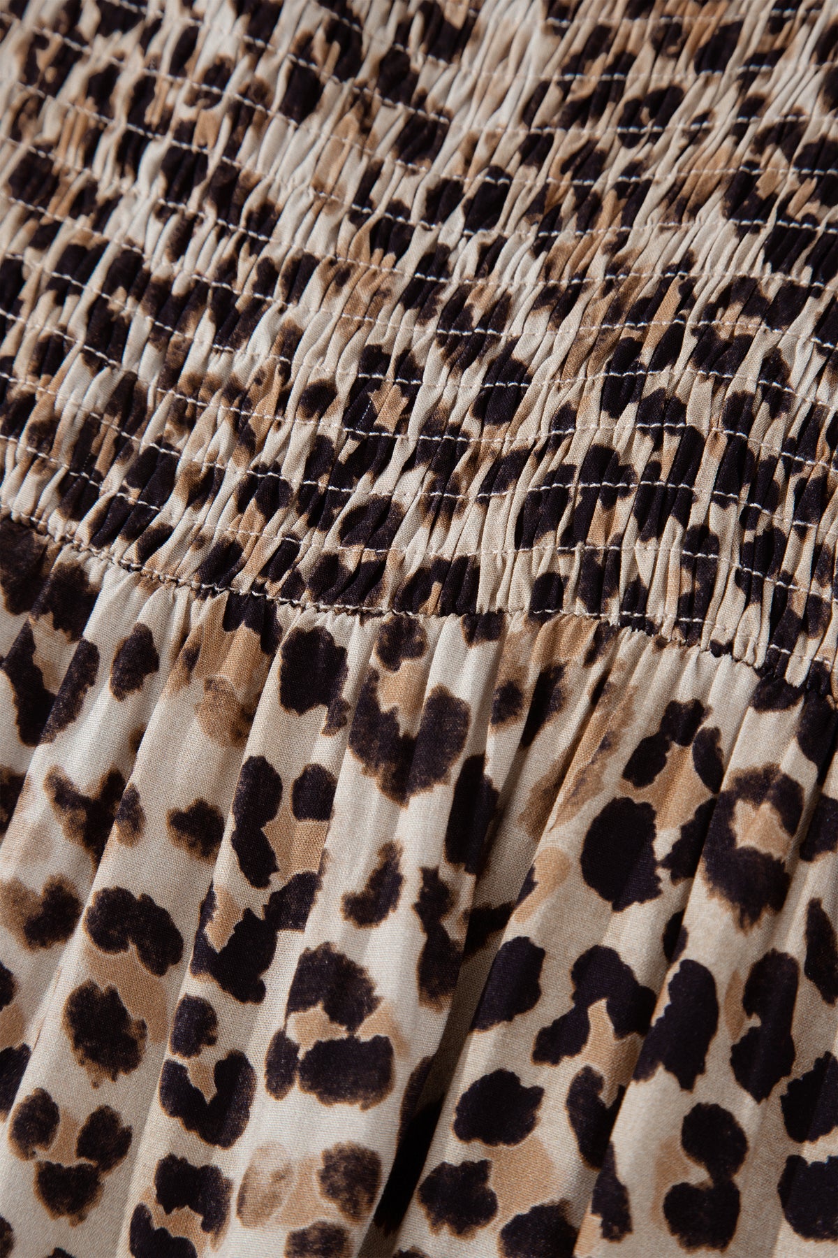 KaleaBoutique Stylish Ruffled Straps Smocked Tiered Leopard Maxi Dress - KaleaBoutique.com