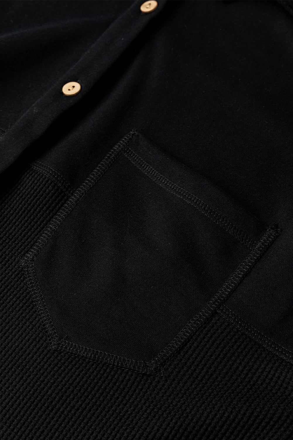 Waffle Knit Patchwork Exposed Seam Loose Shacket - KaleaBoutique.com