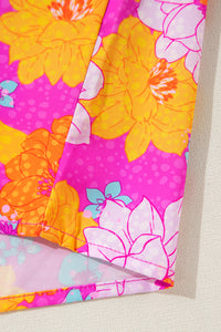 KaleaBoutique Floral Print Flounce Sleeve Notched Neck Blouse - KaleaBoutique.com