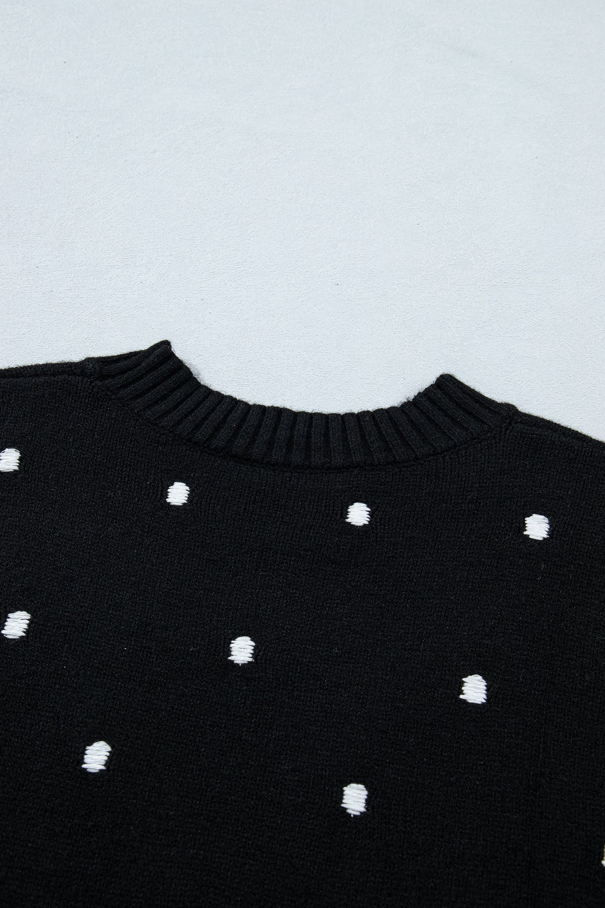 KaleaBoutique Comfortable Elegant Polka Dot Bubble Short Sleeve Sweater - KaleaBoutique.com