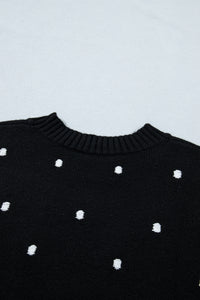 KaleaBoutique Comfortable Elegant Polka Dot Bubble Short Sleeve Sweater - KaleaBoutique.com