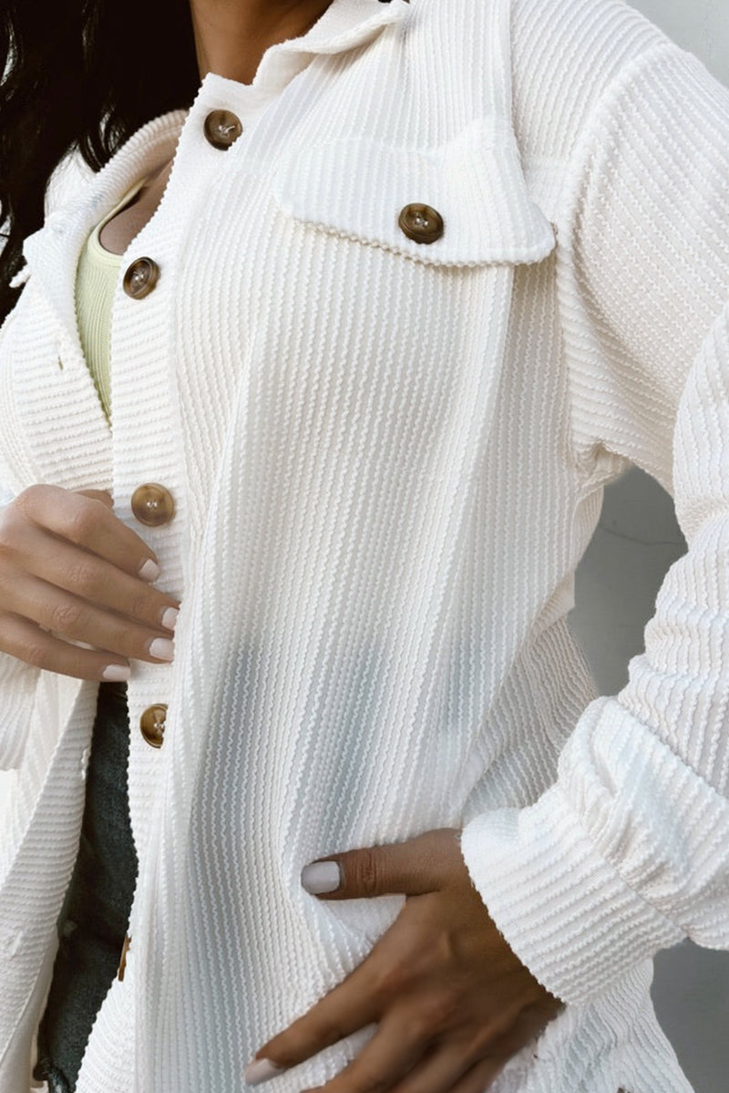 KaleaBoutique Solid Corded Drop Shoulder Plus Size Shacket - KaleaBoutique.com