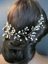 Floral Pearl Wedding Headband Wire, Bridal Wire Head Wreath, Flower Pearl Hair Vine Hairpiece - KaleaBoutique.com