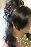 Delicate White Beaded Wire Hair Vine Headpiece, Wedding Minimalist Gold Headband, Elegant Bridal Hair Wire Hairpiece, Bride Hair Garland - KaleaBoutique.com