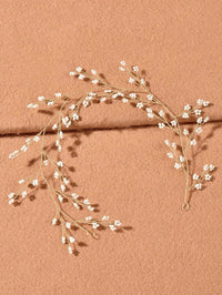Delicate Wedding Hair Vine for Brides, Minimalist Gold Wire Headband, Elegant Bridal Headband Hair Garland - KaleaBoutique.com