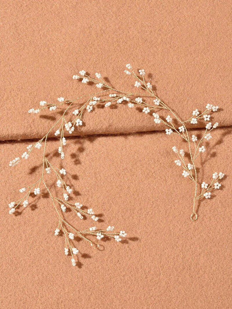 Delicate Wedding Hair Vine for Brides, Minimalist Gold Wire Headband, Elegant Bridal Headband Hair Garland - KaleaBoutique.com