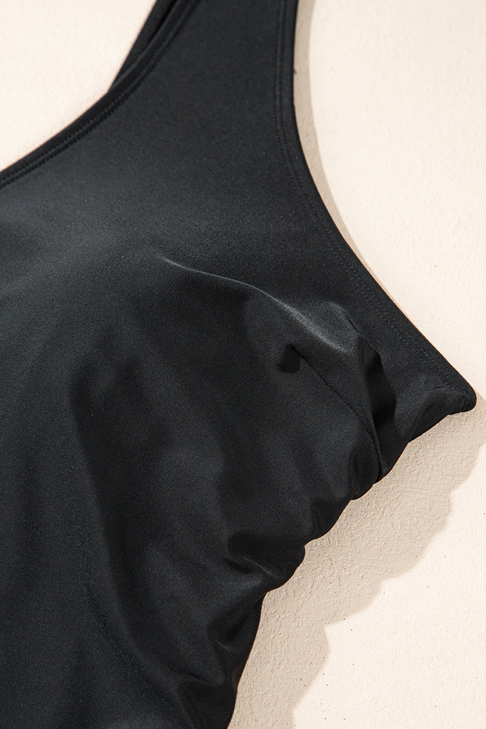 Solid Color U Neck Padded Plus Size One Piece Swimsuit - KaleaBoutique.com